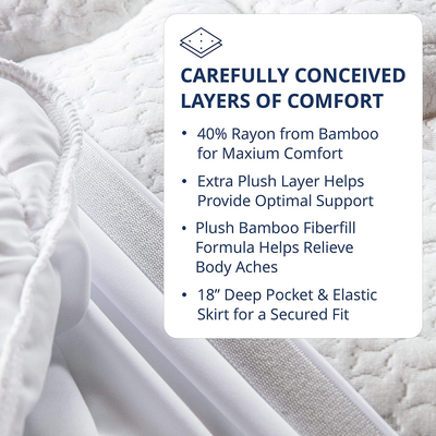 ViscoSoft Copper Mattress Pad Cal King - Extra Plush Pillowtop Mattress Topper for Pain Relief