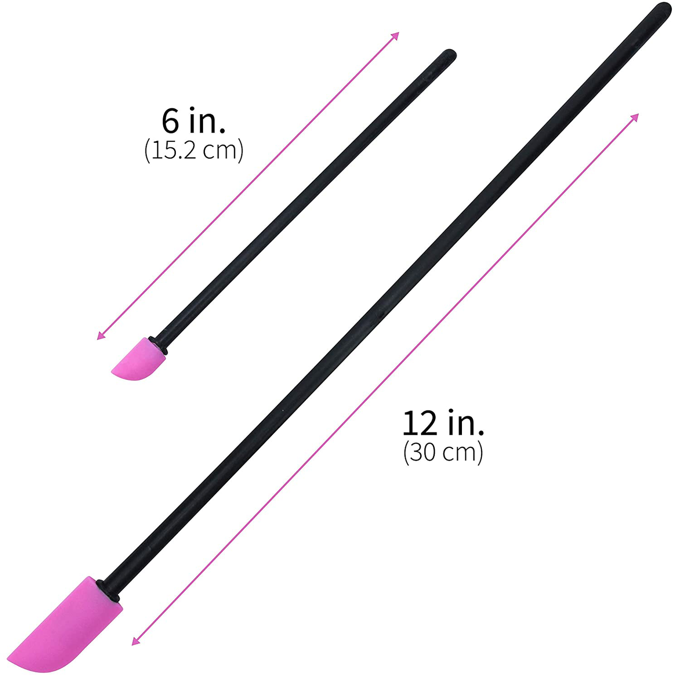 S&T INC. Beauty Spatulas, 2 Piece Set, Large and Small Sizes for Beauty and Kitchen, Black/Pink