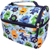 Lunch Box for Toddlers Kids Boys, Insulated Bag for Baby Boy Girl Daycare Pre-School Kindergarten, Container Boxes for Small Kid Snacks Lunches, 2 Compartments, Blue Orange, Cute Monsters
