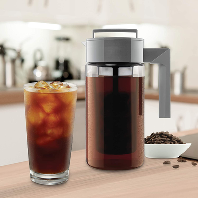 Takeya Patented Deluxe Cold Brew Coffee Maker, One Quart, Stone