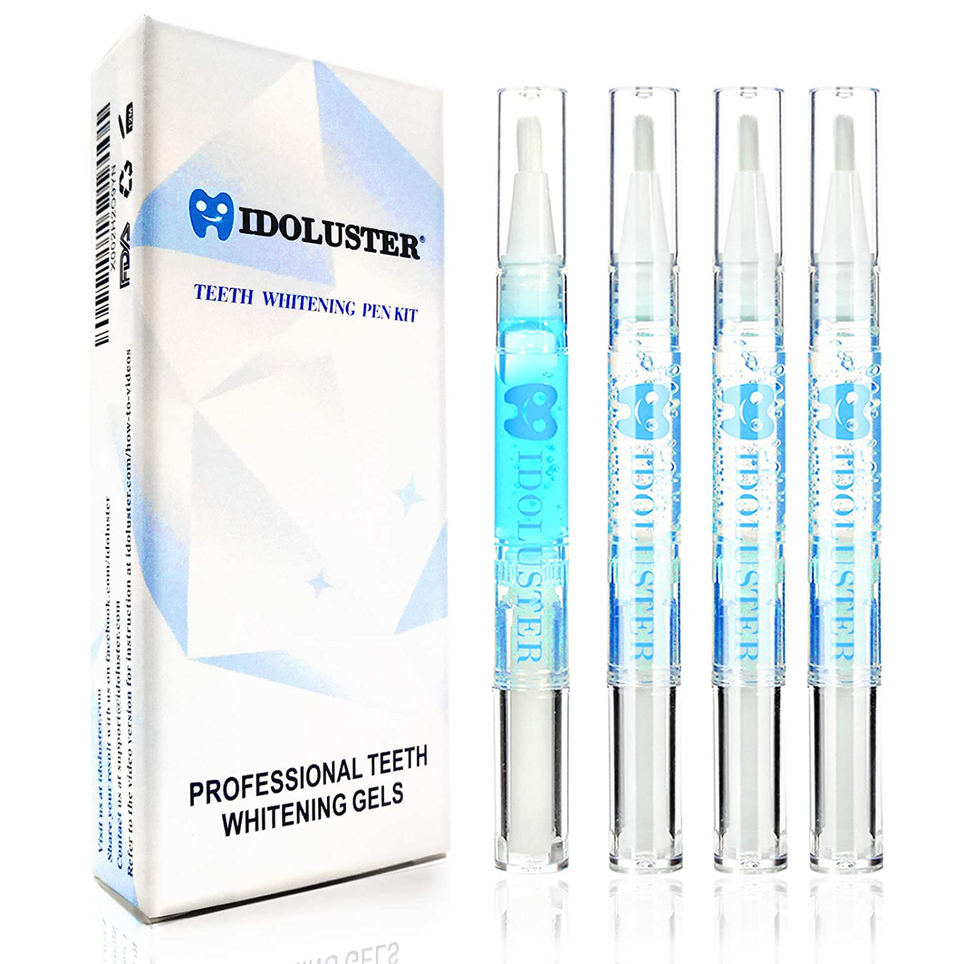 IDOLUSTER Teeth Whitening Pens, Teeth Whitening Gel Pens 3 Pack, Desensitizing Gel Pen 1 Pack, 35% Carbamide Peroxide Teeth Whitening Gel, Remineralize Tooth Enamel, Teeth Whitener No Sensitive