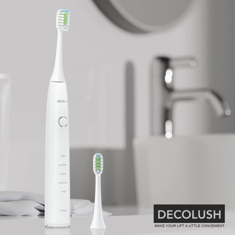 Electric Toothbrush- 5 Modes w/ Smart Timer, 2 Brush Heads