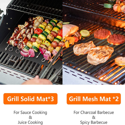 Silicone BBQ Gloves and Grilling Accessories Including Digital Meat Thermometer