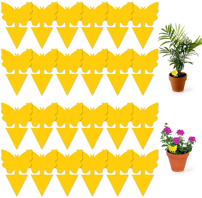48 Pcs Sticky Fly Traps, Yellow Fruit Fungus Gnat Trap Killer for Indoor and Outdoor, Protect The Plant