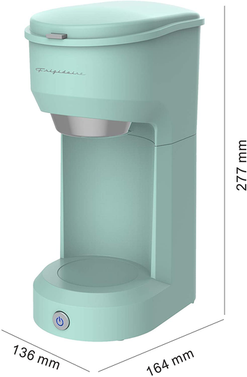 Frigidaire ECMK088-MINT Retro Single Serve Maker, Brewer for Ground Coffee, MINT