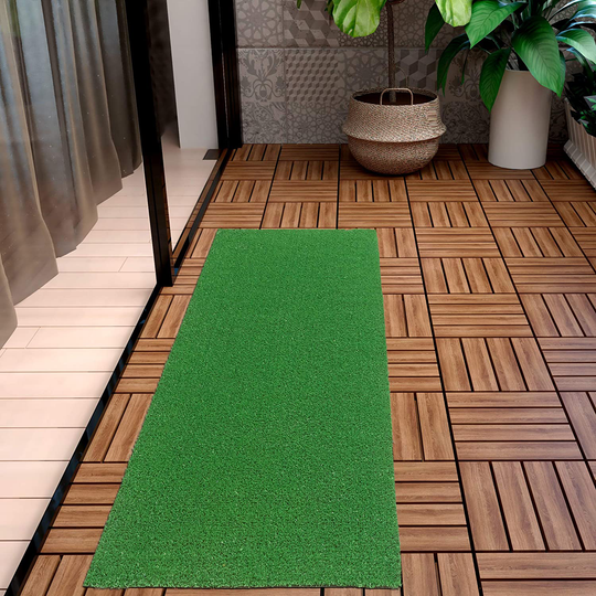 Ottomanson Evergreen Artificial Turf Area Rug, 20" X 59", Green