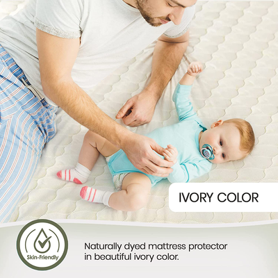 Whisper Organics 100% Organic Cotton Quilted Mattress Cover, 17" Deep - GOTS Certified (California King)