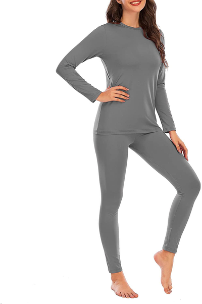 Zando Womens Thermal Underwear Two Piece Cuddle Duds Winter Base Layer Long Johns Set Ultra Soft Top Bottom Lounge Set