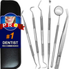 6 Piece Stainless Steel Professional Dental Hygiene Cleaning Kit With Portable Case