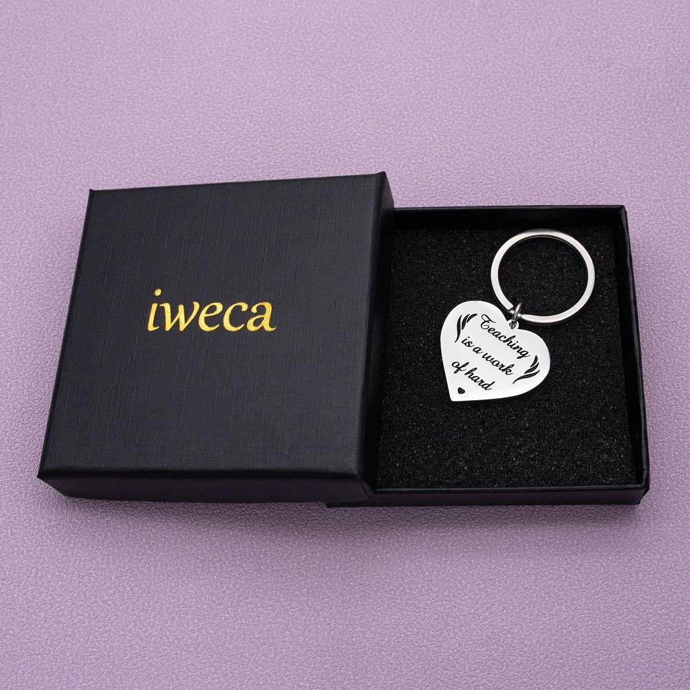 Teacher Appreciation Gifts Teacher keychain Women Men Teaching is A Work of Heart Graduation Back to School Thank You Teacher Day