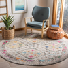 Safavieh Madison Collection MAD418F Boho Diamond Distressed Non-Shedding Stain Resistant Living Room Bedroom Area Rug, 3' x 3' Round, Grey / Yellow