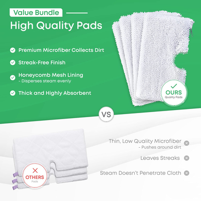 Mop Pads Compatible with Shark Steam Pocket Mop Professional Fit Series S3500 S2901 S2902 S3455K S3501 S3550 S3601 S3801 S3901 S4601 S4701 SE450 - Replacement Microfiber Cloth Head Covers 4 Pack