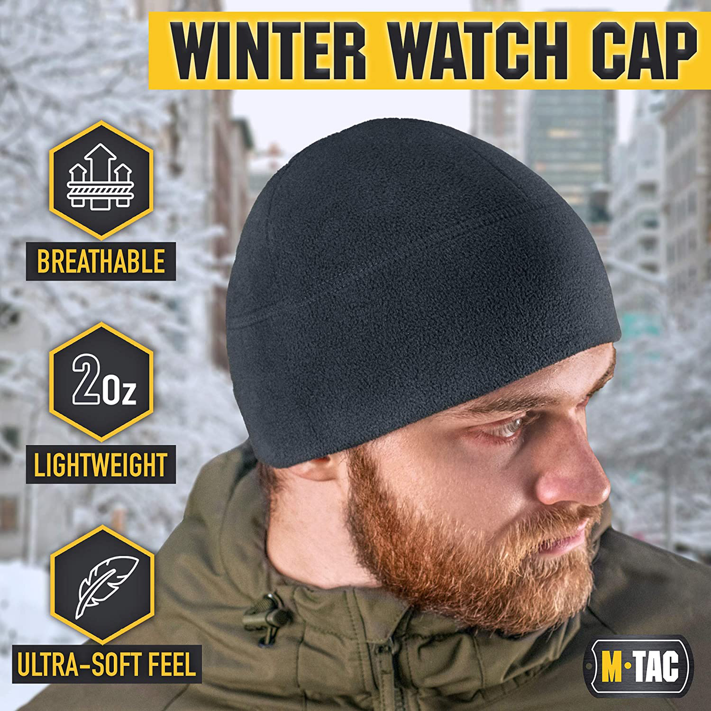 M-Tac Low Profile Tactical Beanie for Men - Winter Army Beanie Fleece Cap
