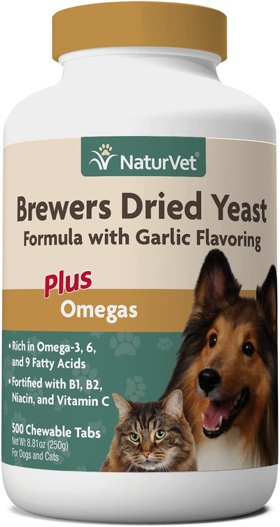 NaturVet – Brewer’s Dried Yeast Formula with Garlic Flavoring – Plus Omegas – Rich in Omega-3, 6 & 9 Fatty Acids – Fortified with B1, B2, Niacin & Vitamin C – for Dogs & Cats