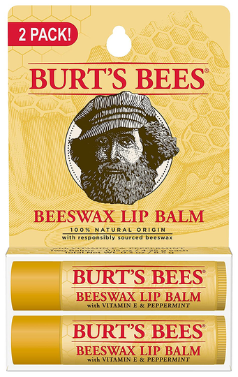 Burt's Bees 100% Natural Origin Moisturizing Lip Balm, Original Beeswax, 2 Tubes in Blister Box