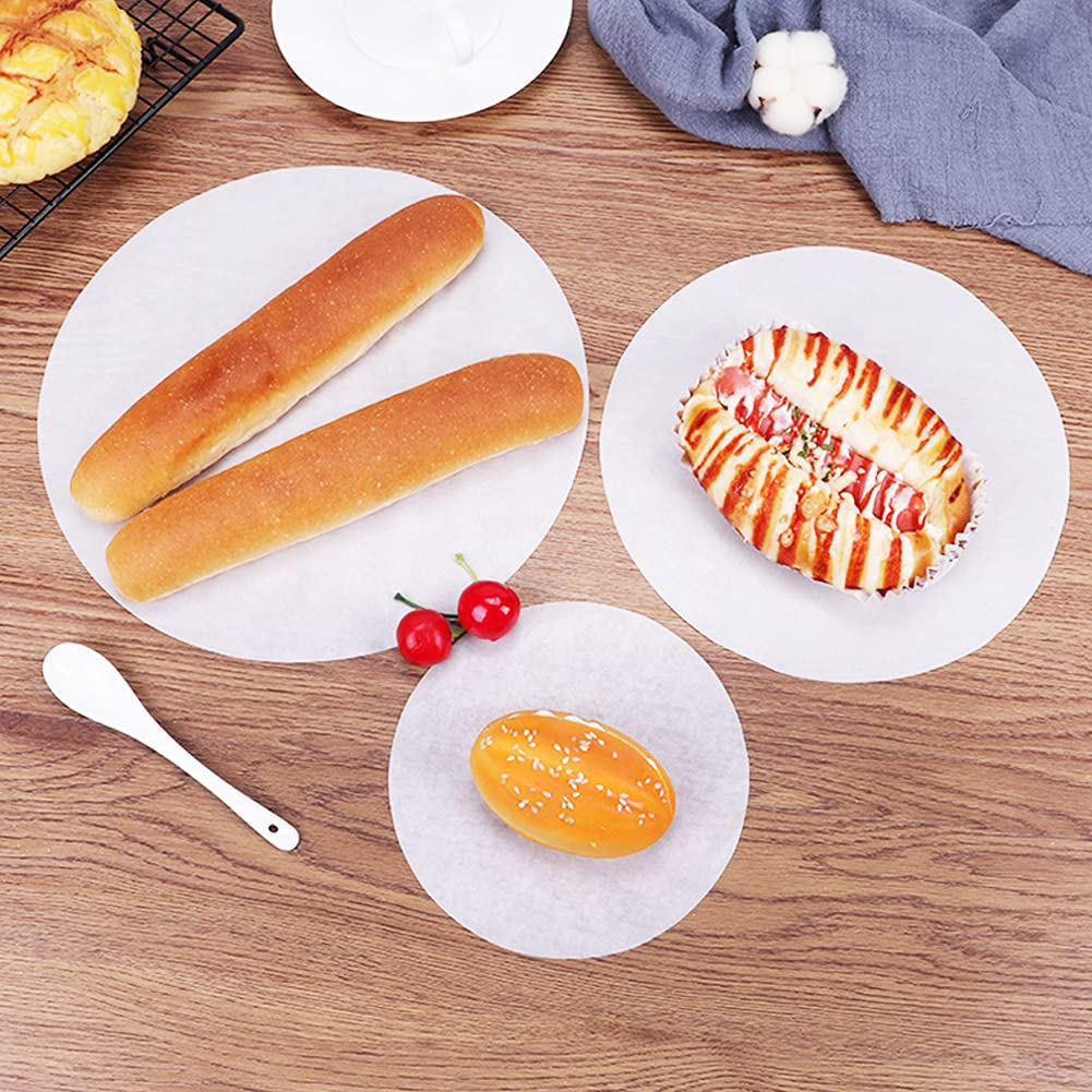 4 Inch Air Fryer Parchment Round Paper, Non-porous No-stick Air Fryer Liners, Air Fryer Paper Suitable for Baking Grilling Steaming Bread Cup Cake Cookie Use for Separating Frozen Patty, Set of 100