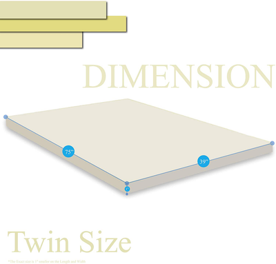 Continental Mattress 1-Inch Foam Topper,Adds Comfort to Mattress, Twin Size