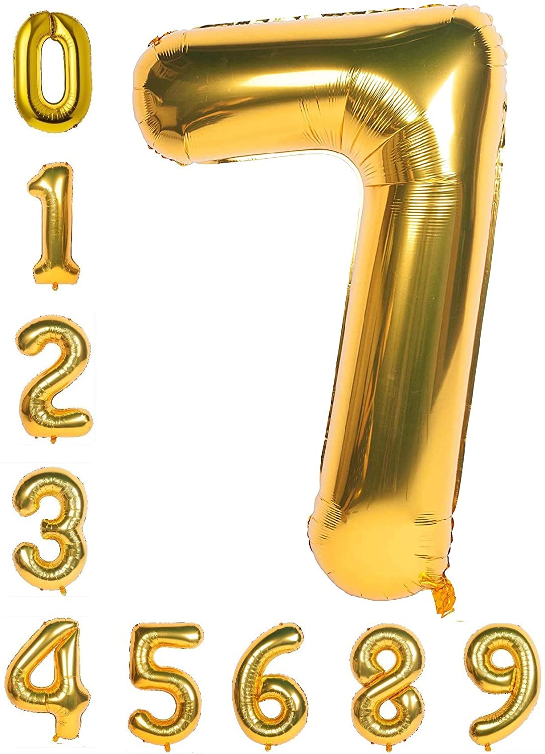 40 Inch Gold Large Number Balloons - Foil Mylar  Decorations