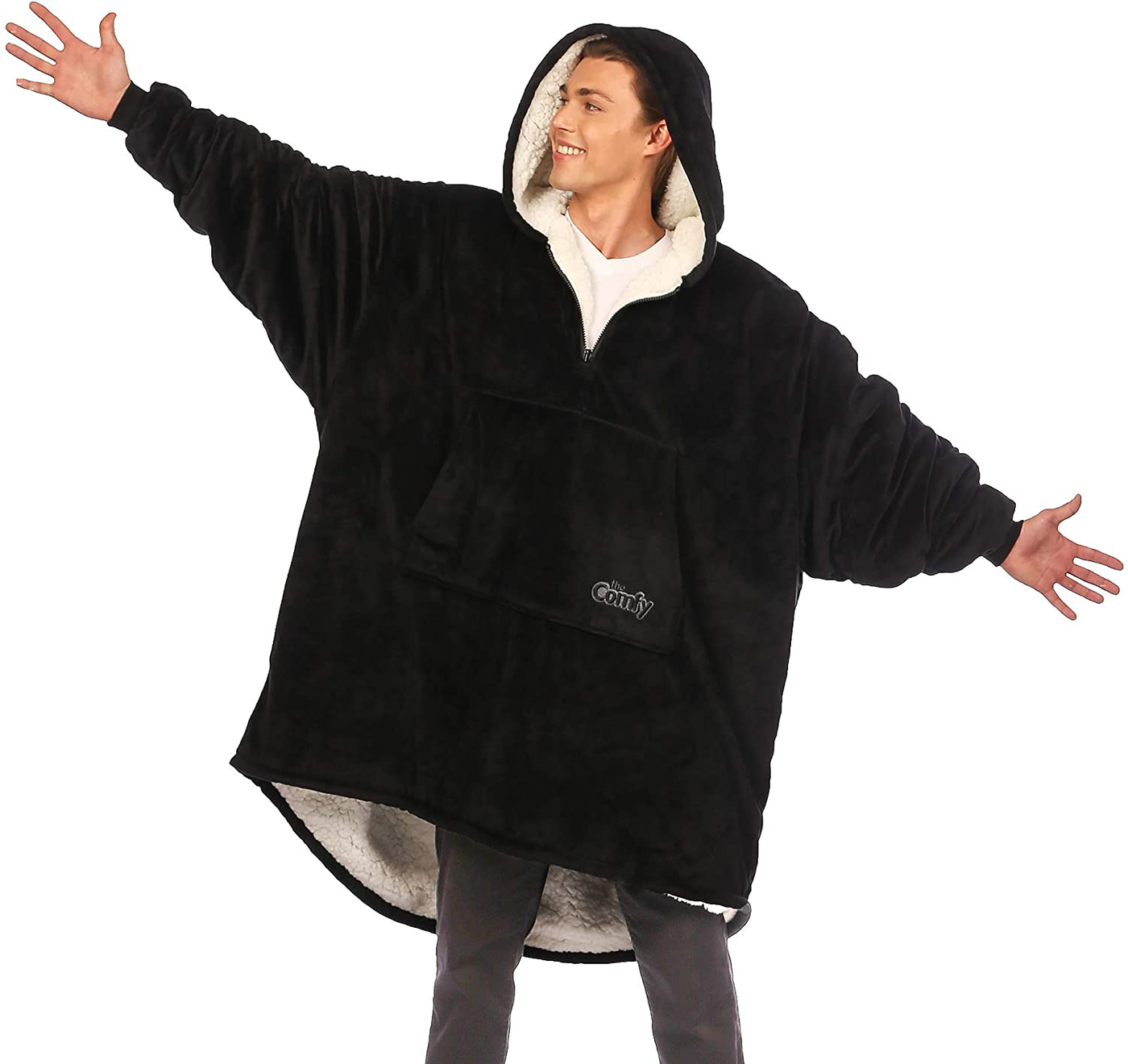 THE COMFY Original| Oversized Microfiber & Sherpa Wearable Blanket, Seen On Shark Tank, One Size Fits All