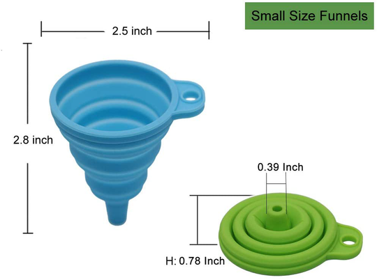 KongNai Silicone Collapsible Funnel Set of 4, Small and Large, Kitchen Gadgets Foldable Funnel for Water Bottle Liquid Transfer Food Grade