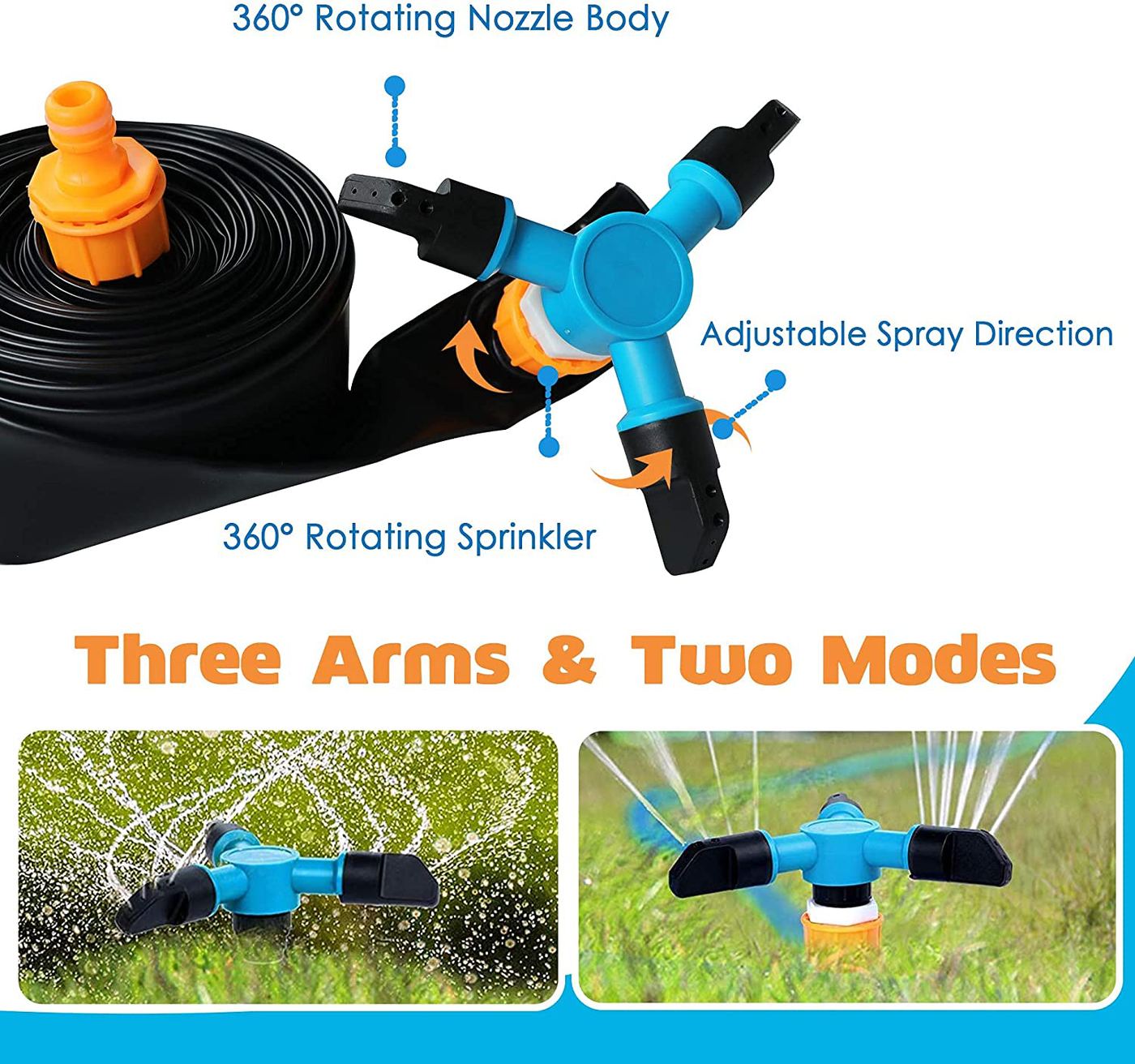 KITOART Trampoline Sprinkler for Kids, Trampoline Water Sprinkler, Outdoors Water Games for Cool Summer, Trampoline Accessory for Yard Games, Outdoor Toys for Boys, Girls [39 ft]
