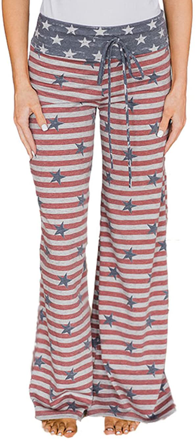 Women's Comfy Stretch Drawstring Palazzo Wide Leg Lounge Pants