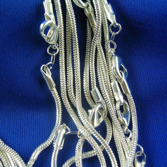 5 Piece Unisex 925 Sterling Silver Snake Chain Necklace