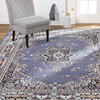 Home Dynamix Premium Sakarya Traditional Medallion Border Area Rug, Country Blue, 3'7"x5'2" Rectangle