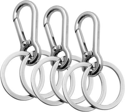 Metal Carabiner Clip Keychain Clip Rings Metal Key Chain, Carabiner Clip Keyring Holder Organizer for Car - Key Finder Jewelry and Art Crafts Gift ( 3PCS)