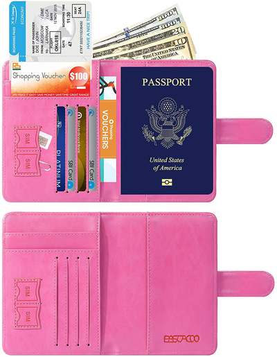 Passport Holder Cover Wallet RFID Blocking Leather Card Case Travel Accessories for Women Men