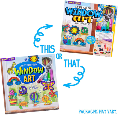 Made By Me Create Your Own Window Art by Horizon Group USA, Paint Your Own Suncatchers. Kit Includes 12 Pre-Printed Suncatchers, DIY Acetate Sheet, Window Paint, Suction Cups and More, Assorted Colors