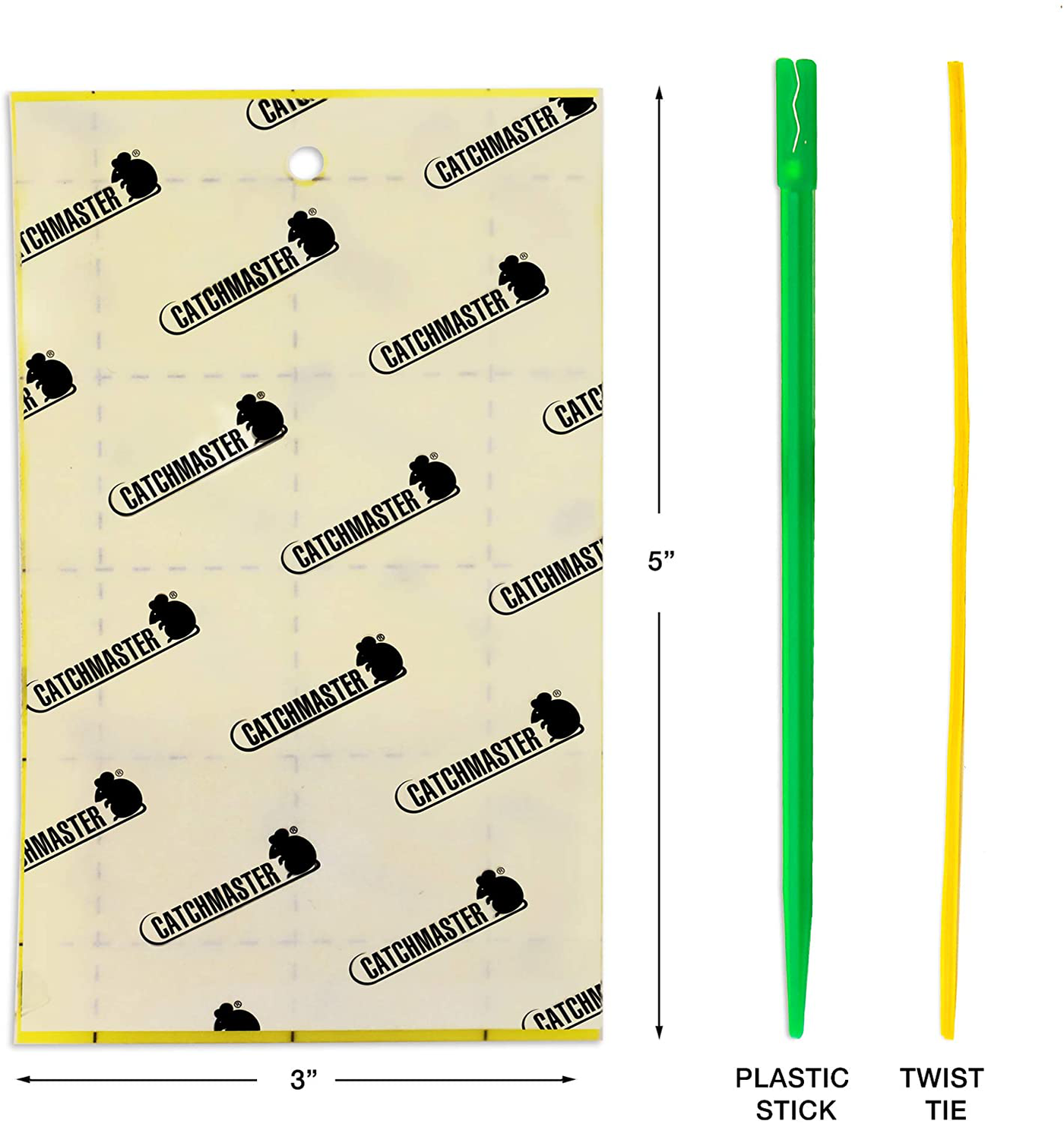 Catchmaster 72 Count - Double Sided Flying Insect Trap - Pest Monitor Bug Catcher - Yellow Sticky Cards - 72 Cards
