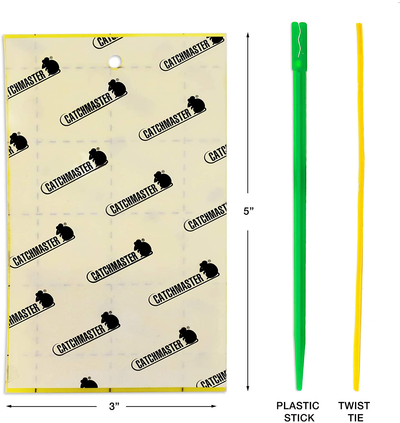 Catchmaster 72 Count - Double Sided Flying Insect Trap - Pest Monitor Bug Catcher - Yellow Sticky Cards - 72 Cards