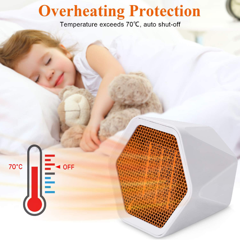 Electric Space Heater,1000W Small Heater Ceramic Space Heater with Overheat Protection,Heat Up in Minutes for Home Office Floor or Desktop
