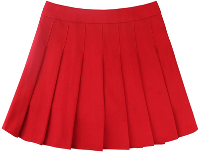 chouyatou Women's Simple High Waist All Around Pleated A-Line Skirt