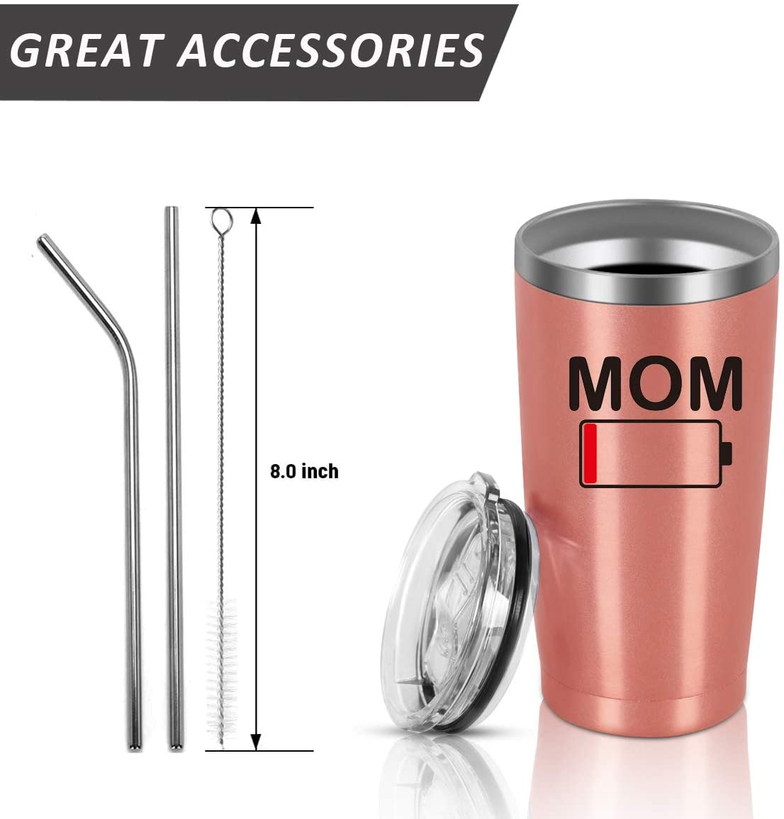 Mom's Battery is Low Insulated Stainless Steel Travel Tumbler