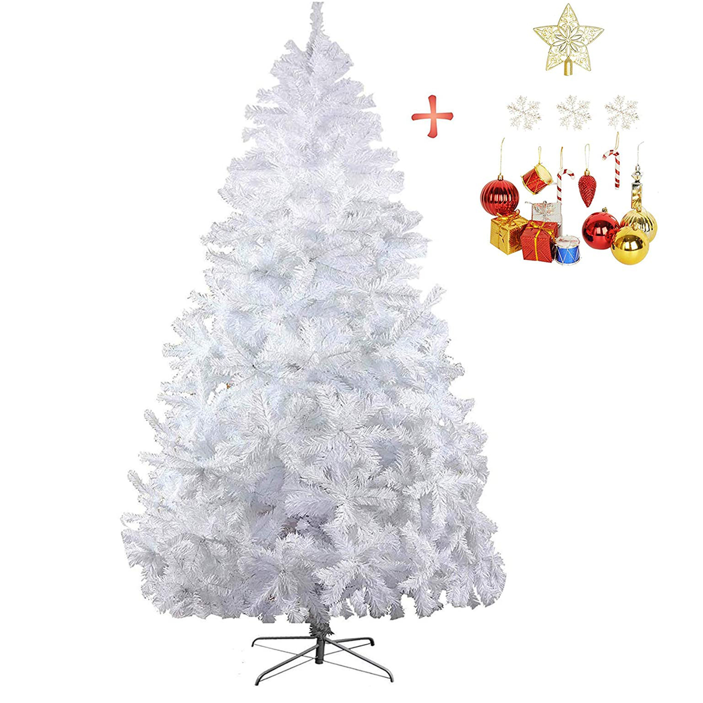 5-10 Foot Artificial Christmas Pine Tree with PVC Tip and Realistic Natural Branches