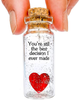 Heart and Message in a Bottle Love Present, Romantic Decoration for Boyfriend or Girlfriend, Anniversary Wish Jar with Card (Red Heart in a Bottle, You're Still the Best Decision I Ever Made)