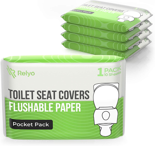Toilet Seat Covers Paper Flushable (50 Pack) - XL Flushable Paper Toilet Seat Covers for Adults and Kids Potty Training, 100% Biodegradable - Travel Accessories for Public Restrooms, Airplane, Camping