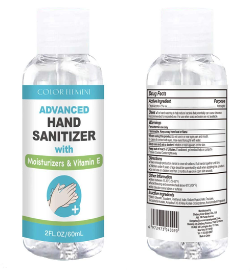 120 Bottles Color Element Bulk Antibacterial Hand Sanitizer - 2 fl oz - 75% Ethyl Alcohol - Moisturizing and Pleasant Smelling Gel with Vitamin E (Bulk Pack of 120)