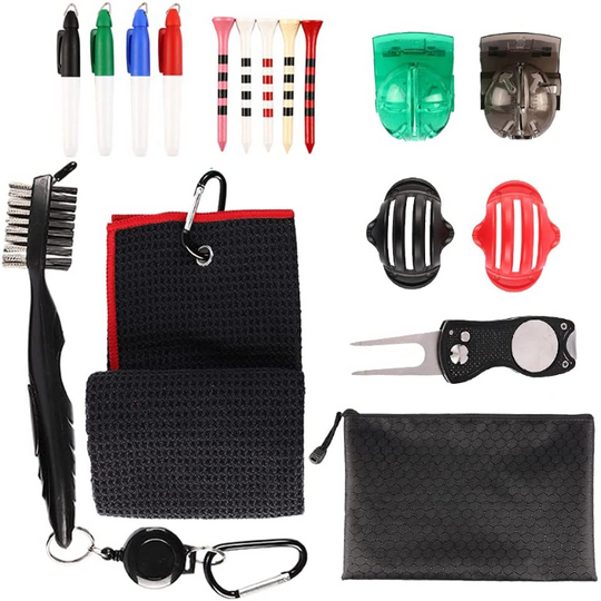 Golf Towel Gift Accessory Set - 16 Pieces