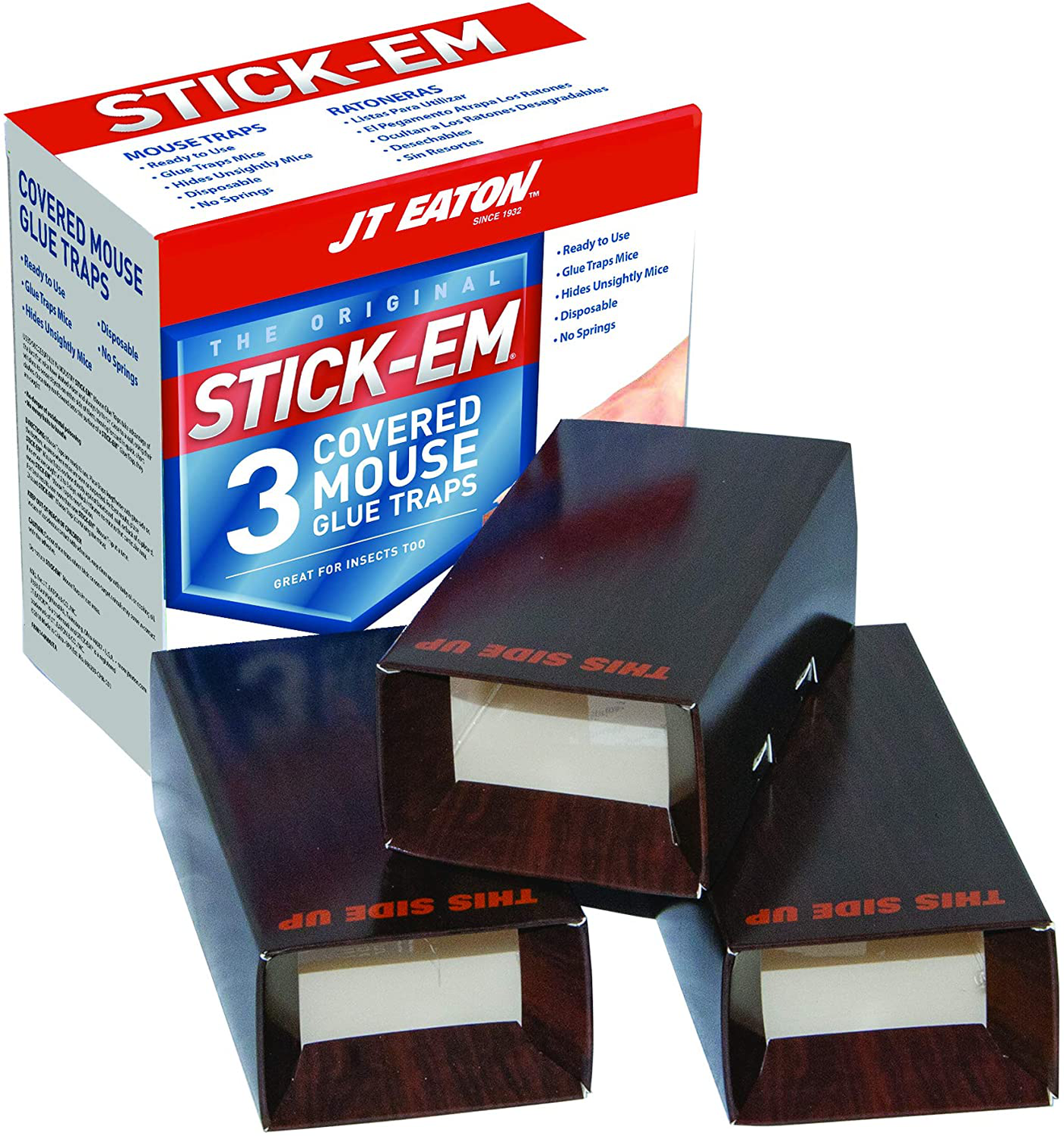 StickEm 144N Covered Mouse Glue Trap, Brown/A