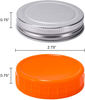 2 or 6 Pack Glass Regular Mouth Mason Jar Silver Metal Lids plus Plastic Lids Pint Mason Jar Ideal for Canning