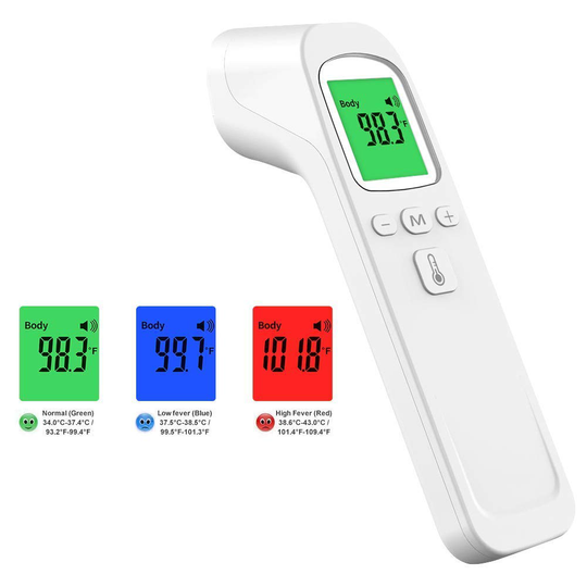 Forehead Thermometer Non-Contact Infrared Digital Thermometer, Ear Thermometer with Fever Alarm for Baby and Adults RW-FTW05
