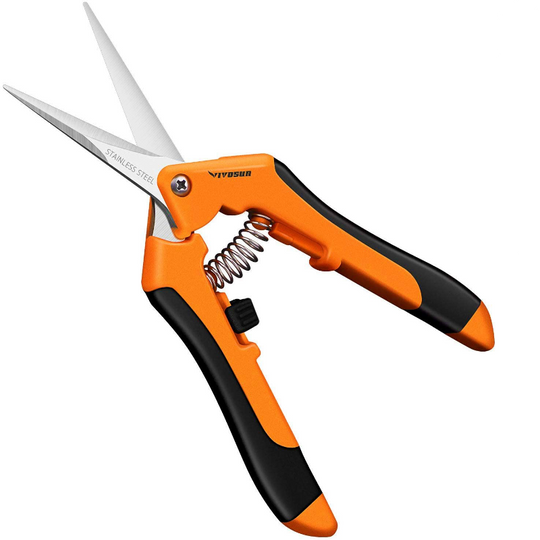 VIVOSUN 6.5 Inch Gardening Hand Pruner Pruning Shear with Straight Stainless Steel Blades Orange