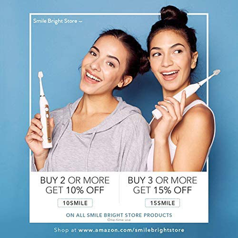 Smile Bright Store Platinum Sonic Toothbrush Replacement Brush Heads - Soft Bristles, Original Version (Pack of 3)