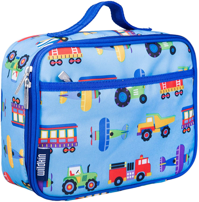 Wildkin Insulated Lunch Box for Boys and Girls, Perfect Size for Packing Hot or Cold Snacks for School and Travel, Mom's Choice Award Winner, BPA-Free, Olive Kids (Trains, Planes and Trucks)