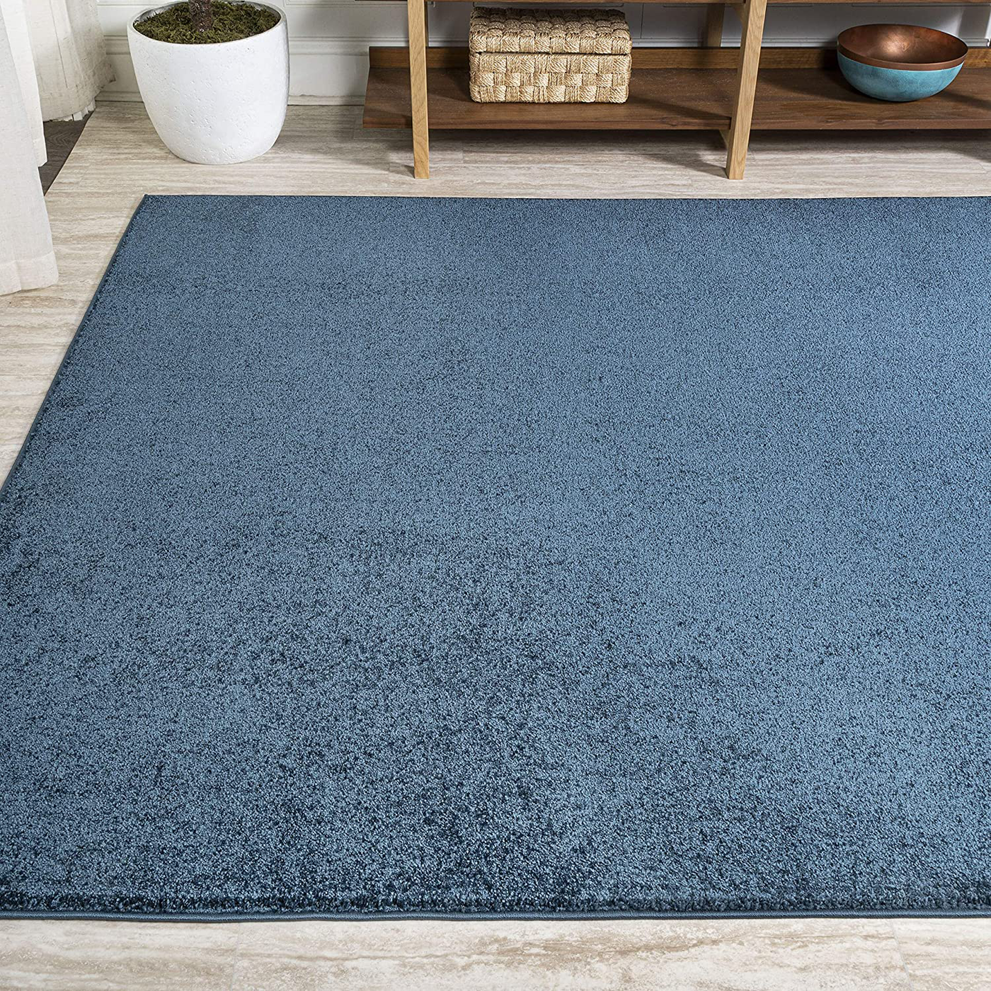 JONATHAN Y Haze Solid Low-Pile Turquoise 5 ft. x 8 ft. Area Rug, Casual,Contemporary,Solid,Traditional,EasyCleaning,Bedroom,LivingRoom, Non Shedding
