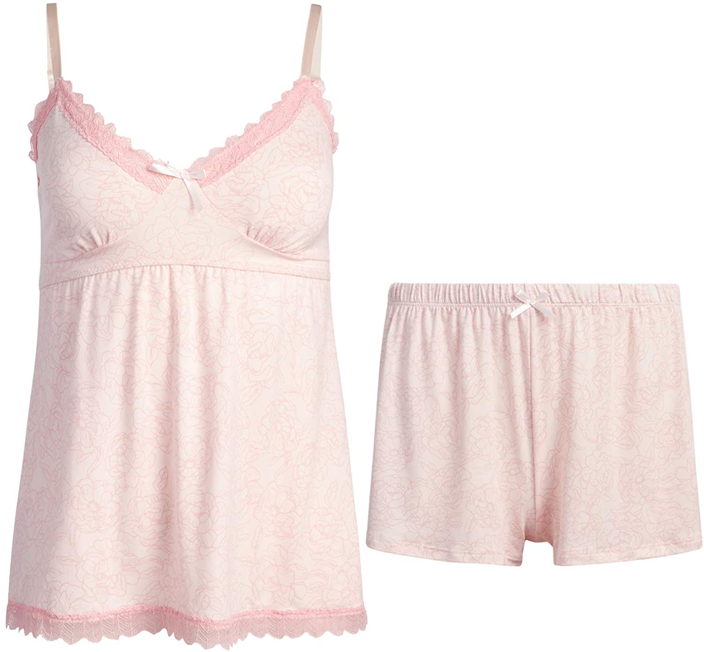 Women's Pajama Set- 2-Piece Micro Shorts and Cami Sleepwear Set