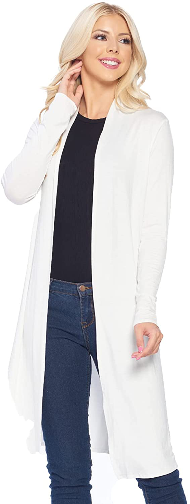 Issac Liev Isaac Liev Trendy Extra Long Duster Soft Lightweight Cardigan - Made in The USA